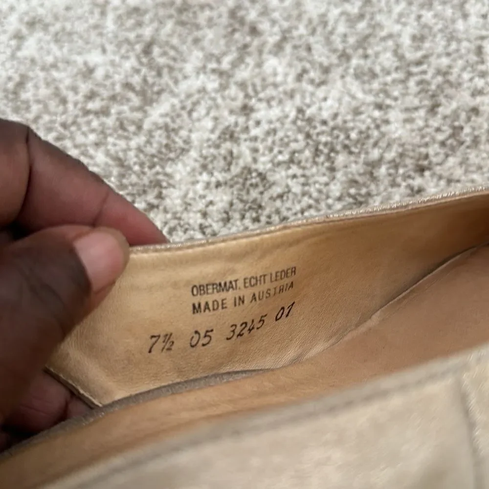 Paul Green Tan Leather Slingback Platform Heels 10